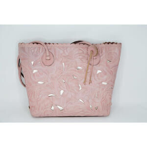 Women’s Patricia Nash Adeline Pink Floral Cutout Leather Tote Bag